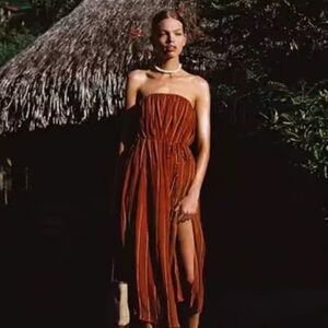 Faithful the Brand Tropiques Luannah Midi Dress Aria Stripe Print